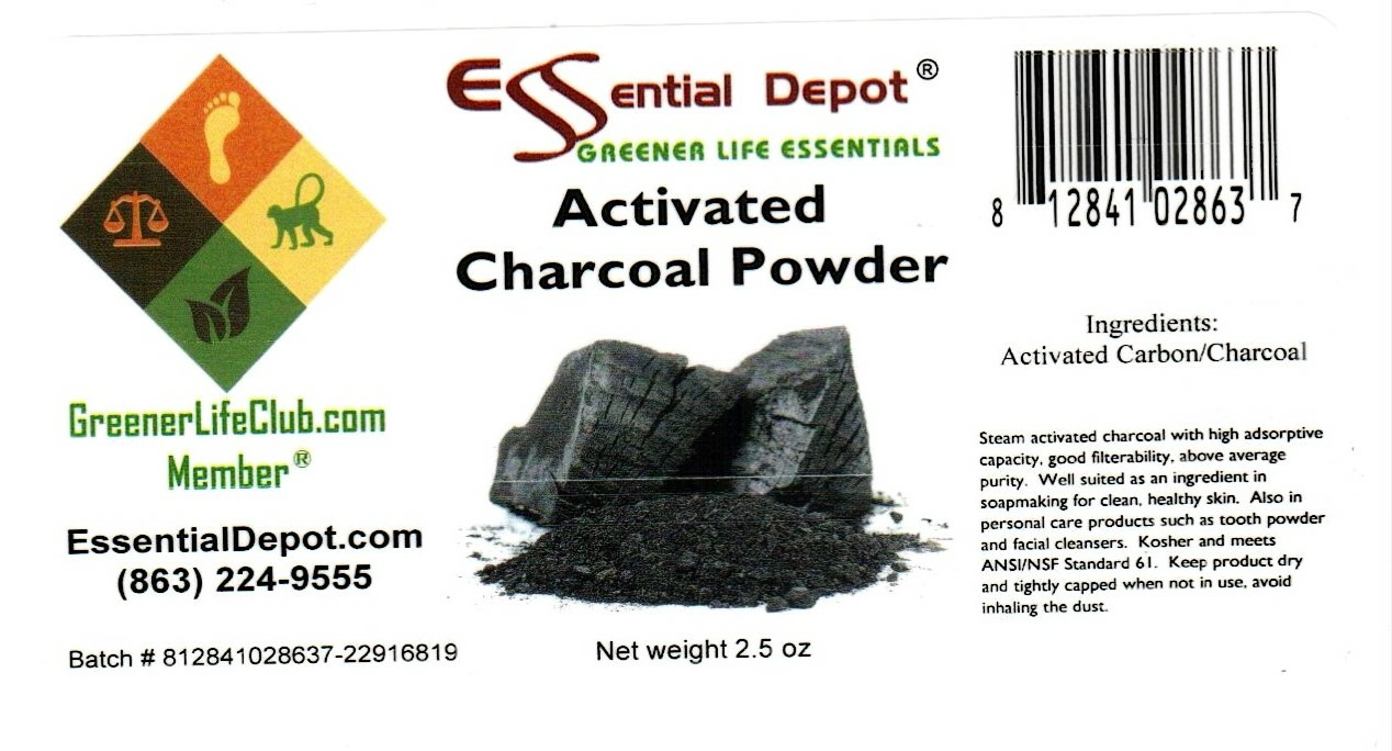 Activated Charcoal 8oz Cylinder Wide Mouth for Essential Depot