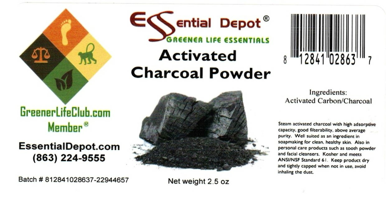 Activated Charcoal 8oz Cylinder Wide Mouth for Essential Depot