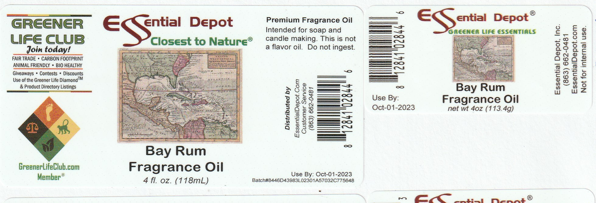 Bay Rum Fragrance Oil 4oz Amber Glass Bottle for Essential Depot