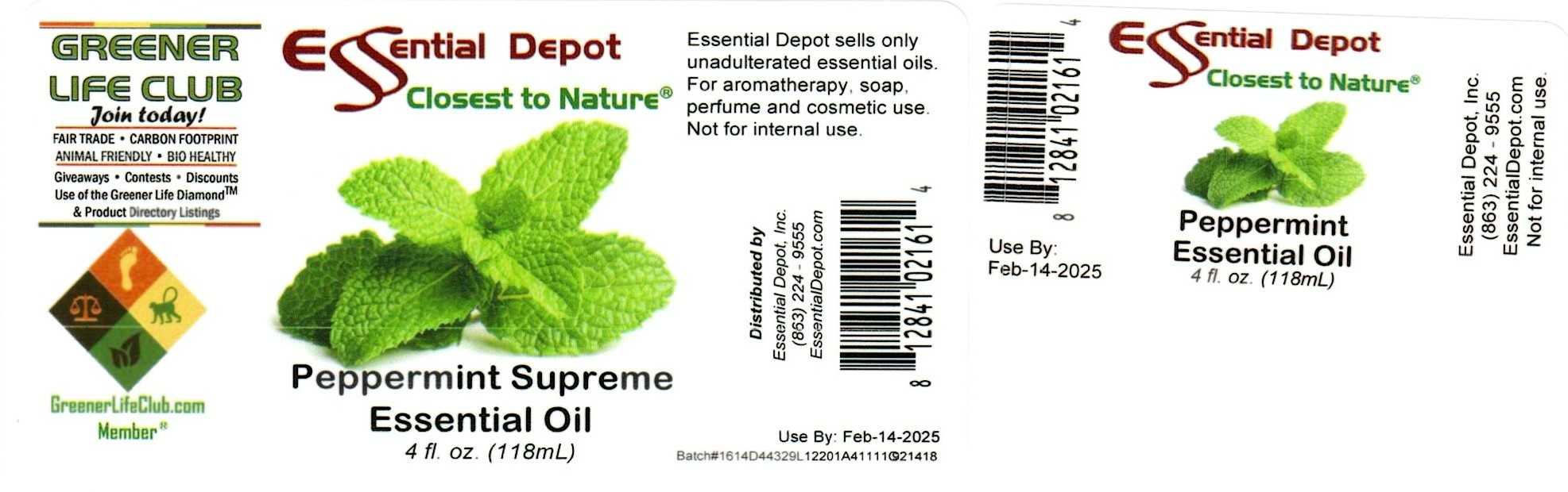 Peppermint Essential Oil 4oz Amber Glass Bottle for Essential Depot