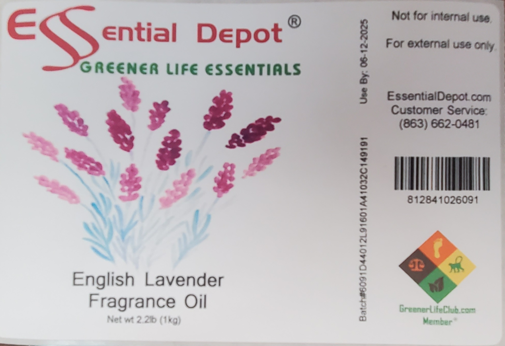 English Lavender Fragrance Oil 1 KG Bottle for Essential Depot assigned